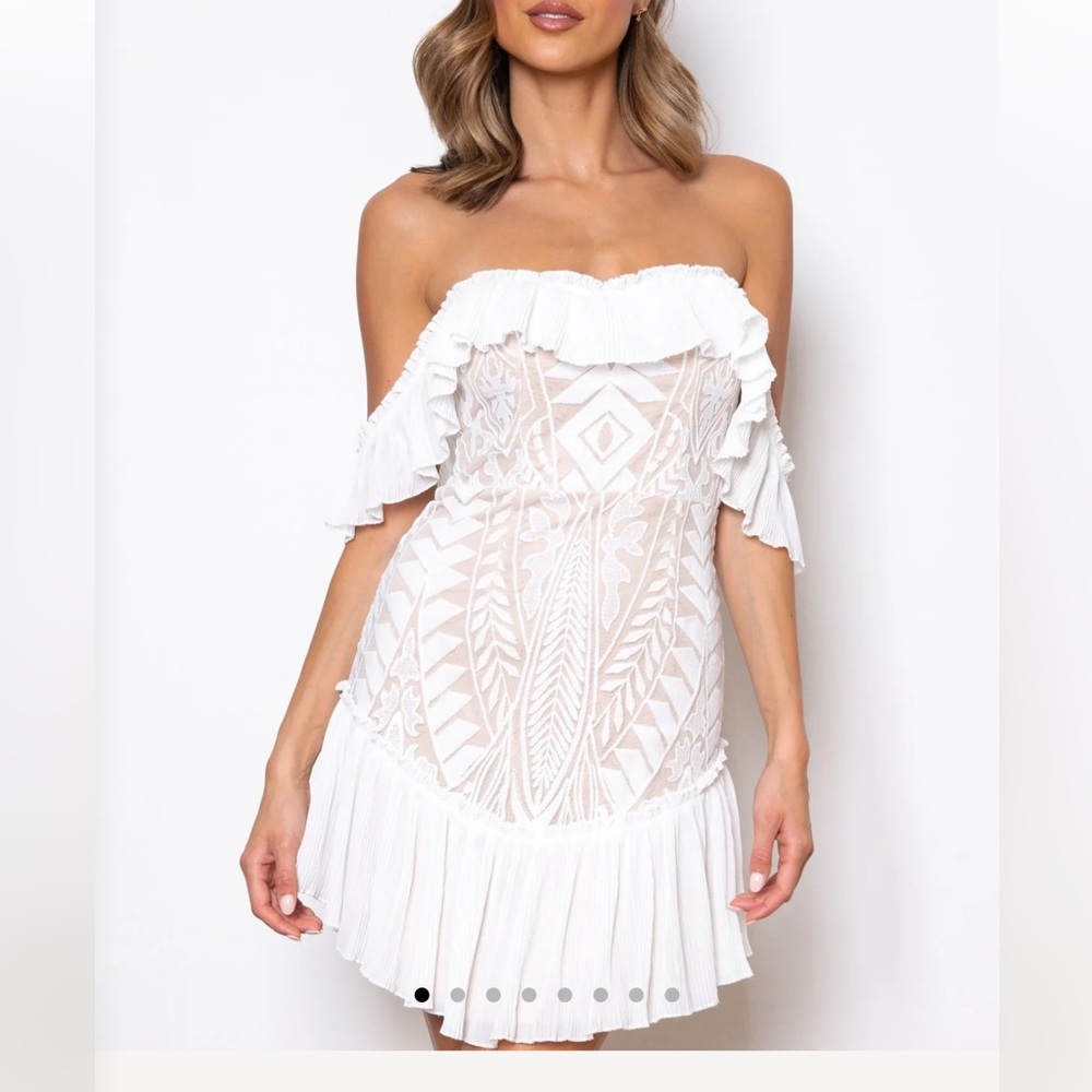 Angel Biba White Strapless Dress